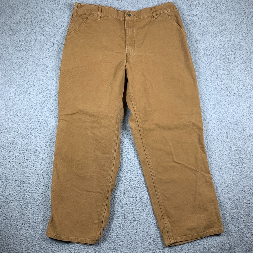 Carhartt Pants Men 40x30 (Fits 36x29) Brown B11 Duck Work Carpenter Canvas